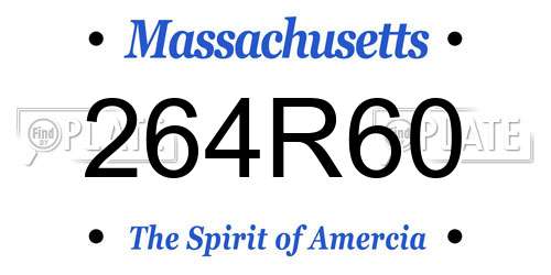 264R60 Massachusetts License Plate