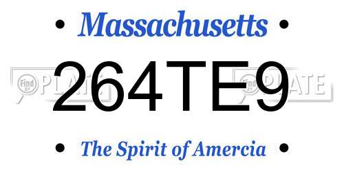 264TE9 Massachusetts License Plate