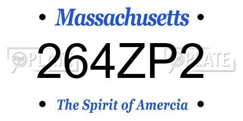 264ZP2 Massachusetts License Plate