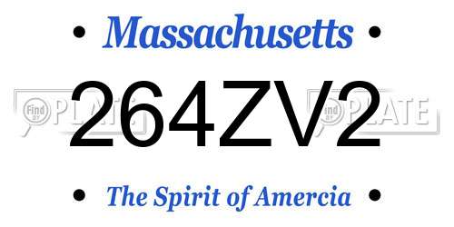 264ZV2 Massachusetts License Plate