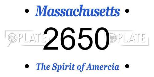 2650 Massachusetts License Plate