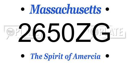 2650ZG Massachusetts License Plate
