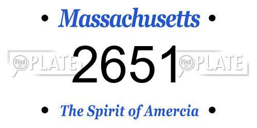 2651 Massachusetts License Plate