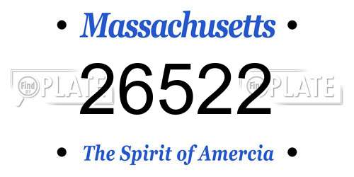 26522 Massachusetts License Plate