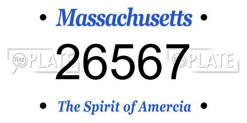 26567 Massachusetts License Plate