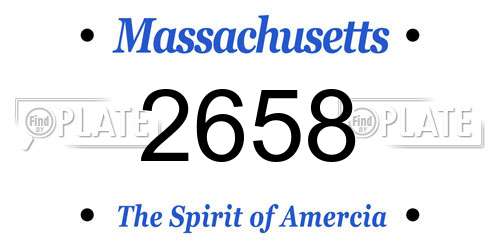 2658 Massachusetts License Plate