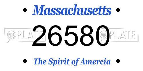26580 Massachusetts License Plate