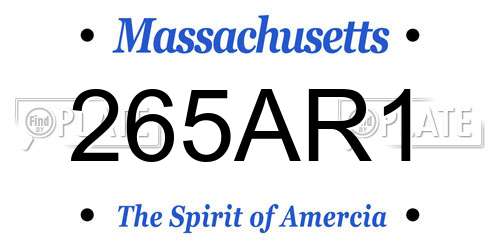 265AR1 Massachusetts License Plate