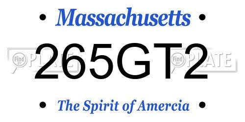 265GT2 Massachusetts License Plate