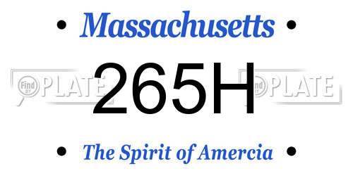 265H Massachusetts License Plate