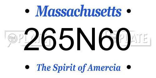 265N60 Massachusetts License Plate