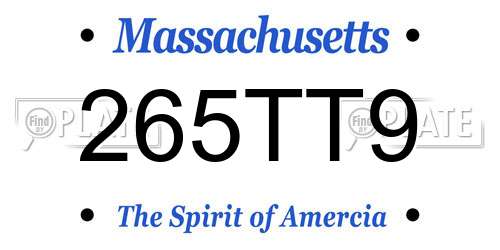 265TT9 Massachusetts License Plate