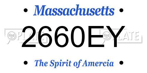 2660EY Massachusetts License Plate