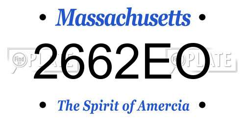 2662EO Massachusetts License Plate