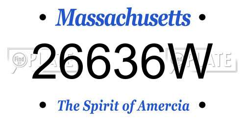 26636W Massachusetts License Plate