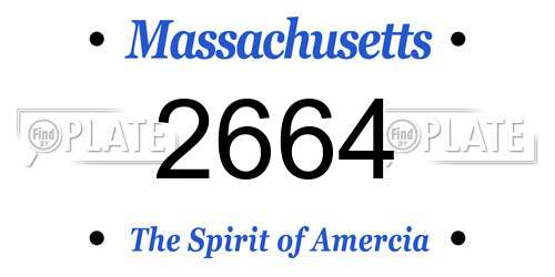 2664 Massachusetts License Plate