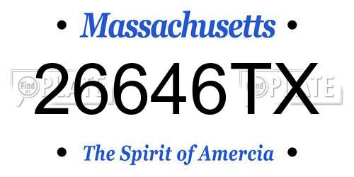 26646TX Massachusetts License Plate