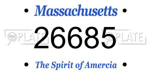 26685 Massachusetts License Plate