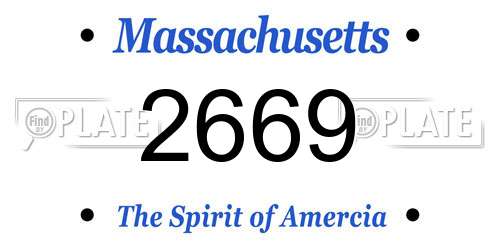 2669 Massachusetts License Plate