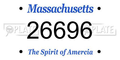 26696 Massachusetts License Plate
