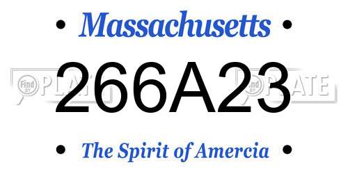 266A23 Massachusetts License Plate