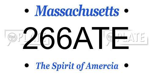 266ATE Massachusetts License Plate