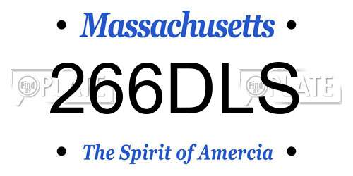 266DLS Massachusetts License Plate