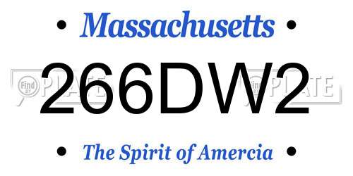266DW2 Massachusetts License Plate