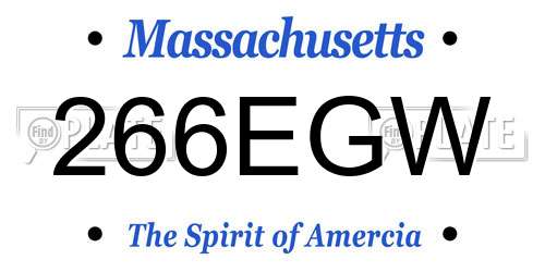 266EGW Massachusetts License Plate