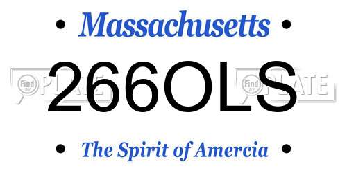 266OLS Massachusetts License Plate