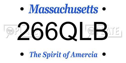 266QLB Massachusetts License Plate