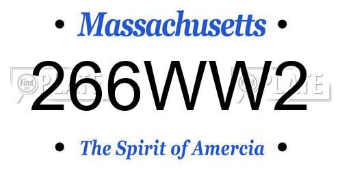 266WW2 Massachusetts License Plate