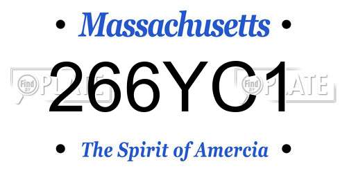 266YC1 Massachusetts License Plate