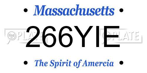 266YIE Massachusetts License Plate