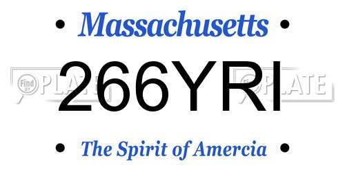266YRI Massachusetts License Plate