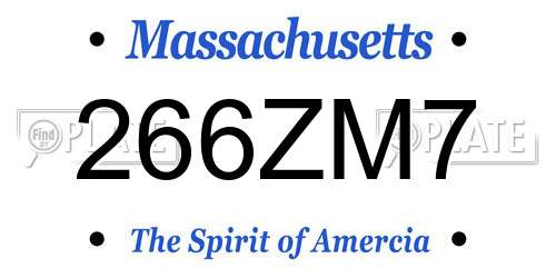 266ZM7 Massachusetts License Plate
