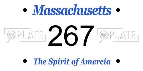267 Massachusetts License Plate