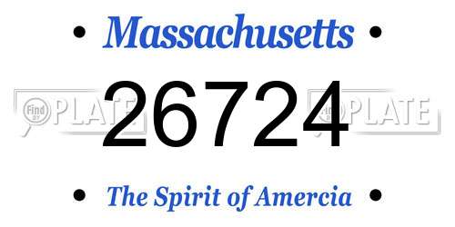 26724 Massachusetts License Plate