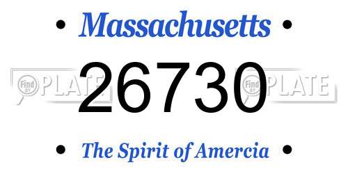 26730 Massachusetts License Plate