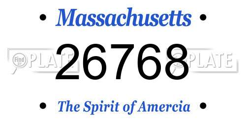 26768 Massachusetts License Plate