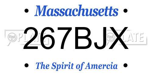 267BJX Massachusetts License Plate