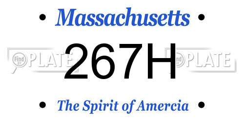 267H Massachusetts License Plate