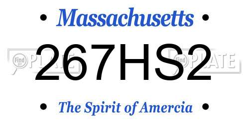 267HS2 Massachusetts License Plate