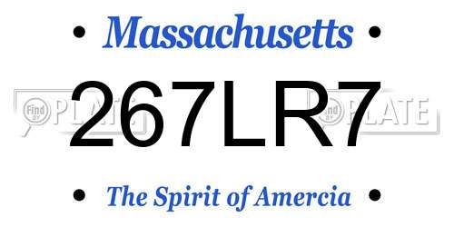 267LR7 Massachusetts License Plate