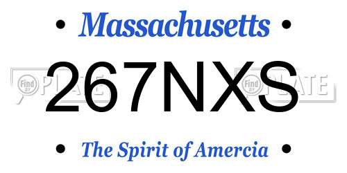 267NXS Massachusetts License Plate