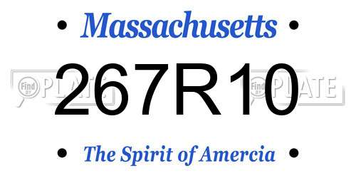 267R10 Massachusetts License Plate
