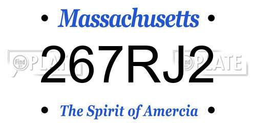 267RJ2 Massachusetts License Plate