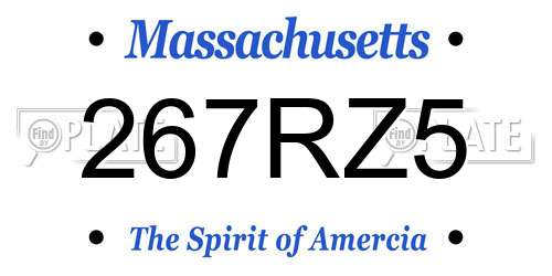 267RZ5 Massachusetts License Plate