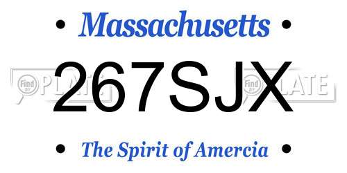 267SJX Massachusetts License Plate