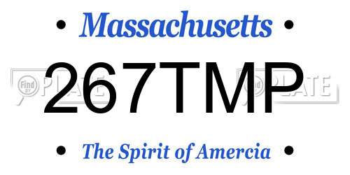267TMP Massachusetts License Plate